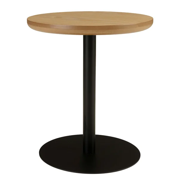 Table d'appoint ronde en bois couleur naturelle pied noir CASTILLE