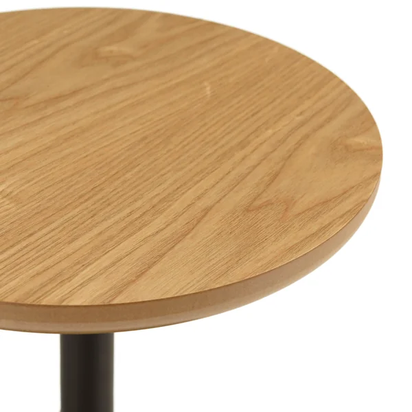 Table d'appoint ronde en bois couleur naturelle pied noir CASTILLE