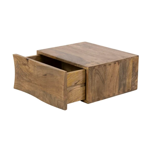 Table de chevet suspendue 1 tiroir bois rainuré 40 cm DELHI