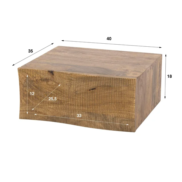 Table de chevet suspendue 1 tiroir bois rainuré 40 cm DELHI
