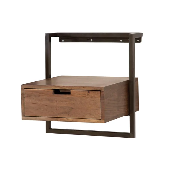Table de chevet suspendue bois brun 1 tiroir NAKO