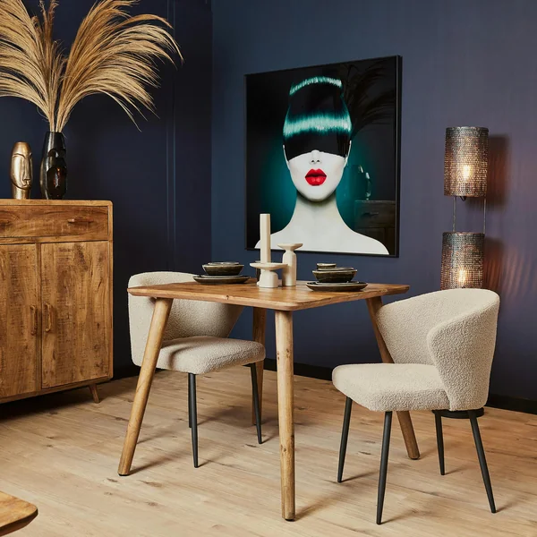 Table de cuisine carrée 2 à 4 personnes en bois 90 cm ALMA