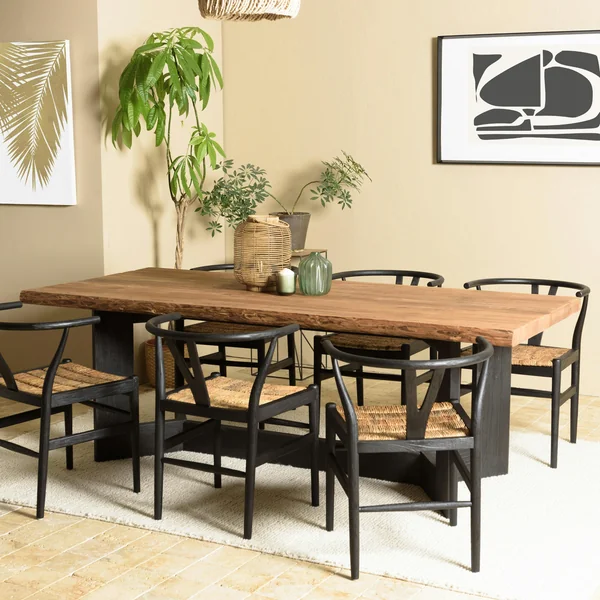Table de repas bois recyclé pin 220 cm CRACOVIE