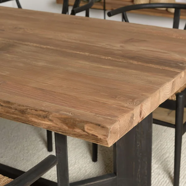 Table de repas bois recyclé pin 220 cm CRACOVIE