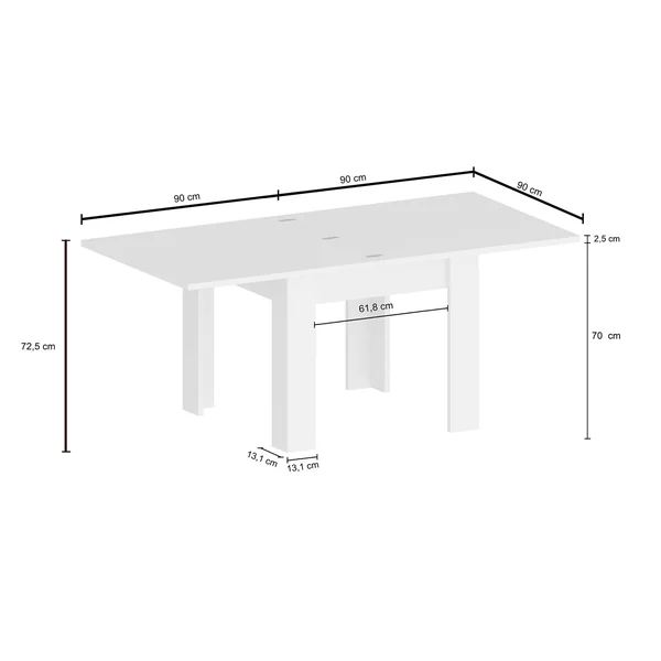 Table de salle à manger extensible 90/180 cm anthracite mat Jessica