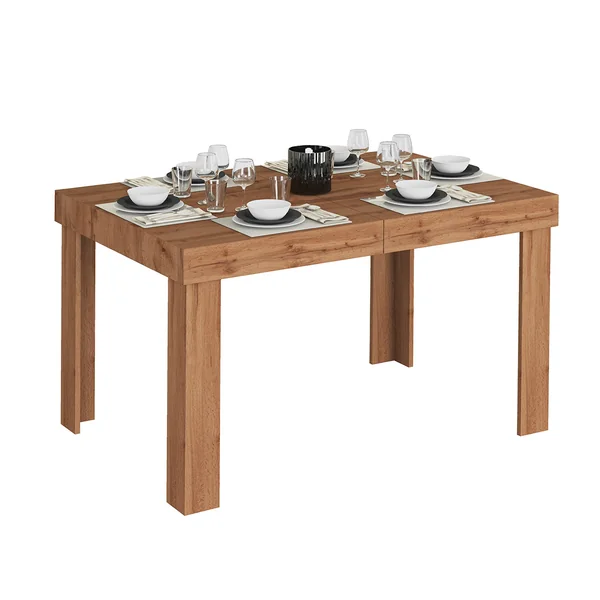 Table de salle à manger extensible contemporaine chêne wotan Neros