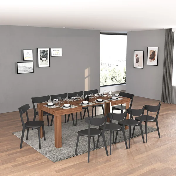 Table de salle à manger extensible contemporaine chêne wotan Neros