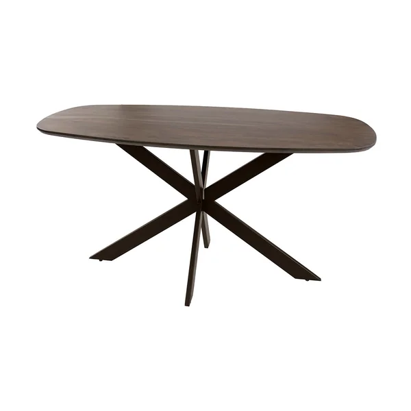 Table de salle à manger ovale 150 cm en acacia massif brun Artic