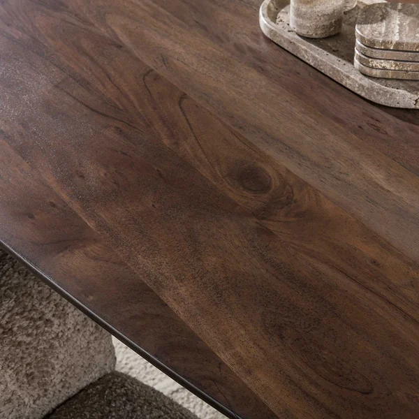 Table de salle à manger ovale 215 cm en acacia massif brun Artic