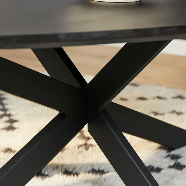 Table de salon en bois noir style organique ALVERA