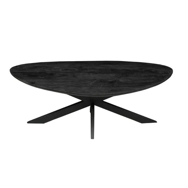 Table de salon en bois noir style organique ALVERA