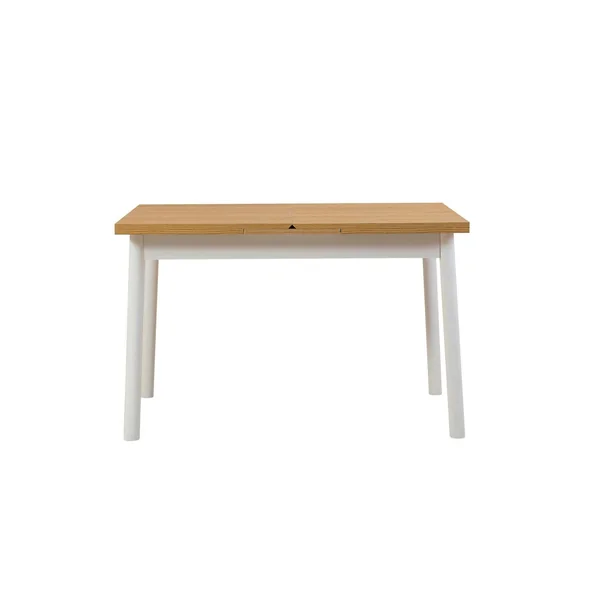 Table extensible blanche plateau effet bois 120-153 cm ARDEN