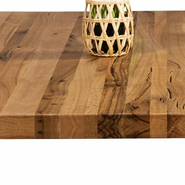 Table extensible bois brun bords droits pieds en X 220 cm PALERME