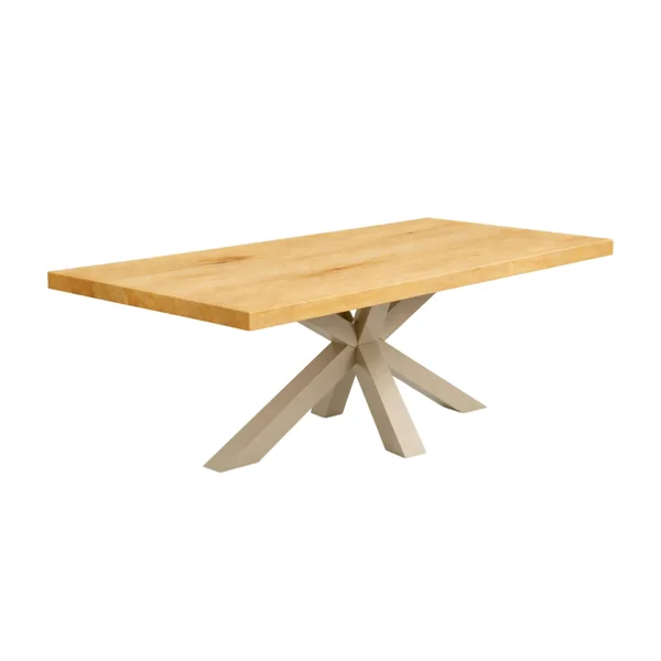Table extensible bois huilé bords droits pied grège 180 cm PALERME