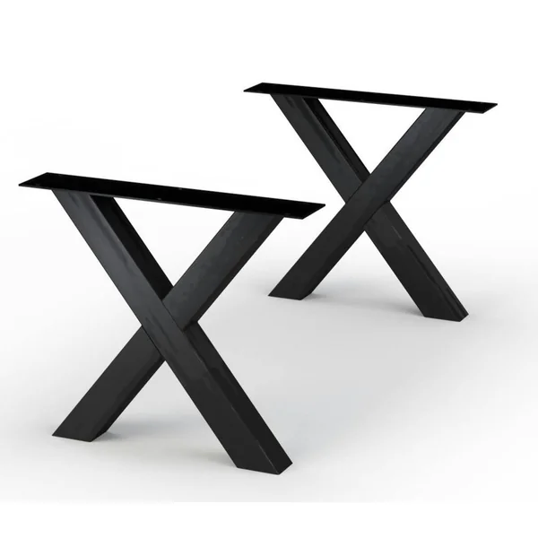 Table extensible bois huilé bords droits pieds en X 200 cm PALERME