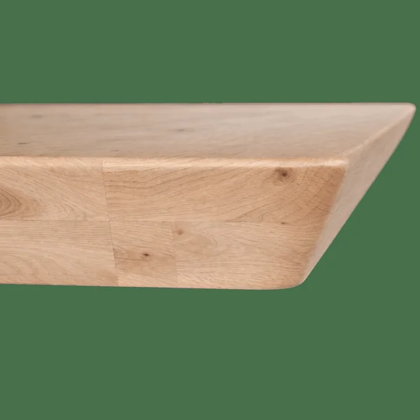 Table extensible chêne blanc bords biseautés pied graphique 220 cm PALERME