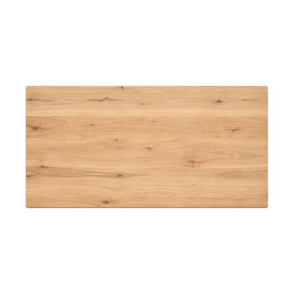Table extensible chêne blanc bords biseautés pied noir fin 200 cm PALERME