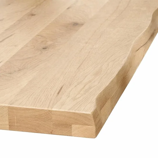 Table extensible chêne blanc bords naturels pied graphique 220 cm PALERME