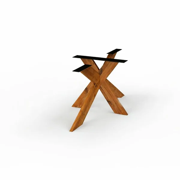 Table extensible chêne brun bords biseautés pied bois 220 cm PALERME