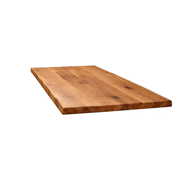 Table extensible chêne brun bords naturels pieds en X 180 cm PALERME