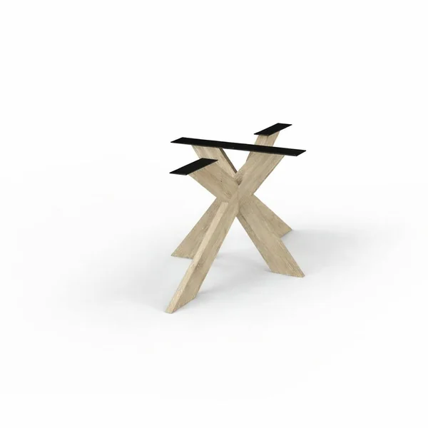 Table extensible chêne grisé bords biseautés pied bois 220 cm PALERME