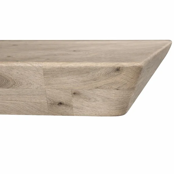 Table extensible chêne grisé bords biseautés pied grège 240 cm PALERME
