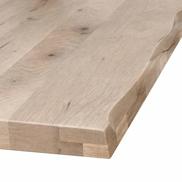 Table extensible chêne grisé bords naturels pied graphique 200 cm PALERME
