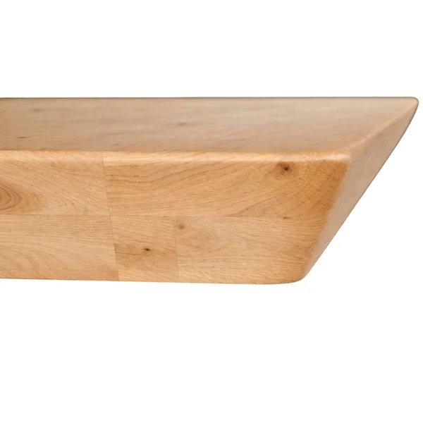 Table extensible chêne huilé bords biseautés pied graphique 220 cm PALERME
