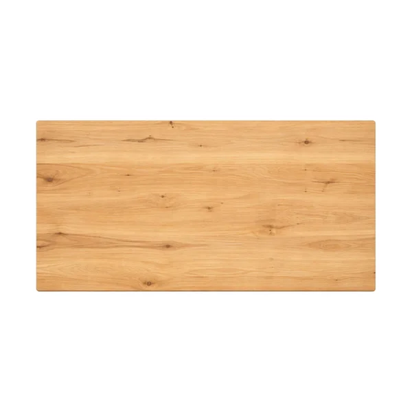 Table extensible chêne huilé bords biseautés pied graphique 220 cm PALERME