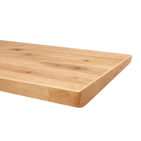 Table extensible chêne huilé bords biseautés pied graphique 220 cm PALERME