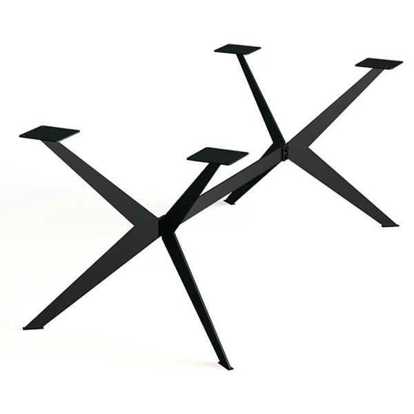Table extensible chêne huilé bords biseautés pied graphique 220 cm PALERME