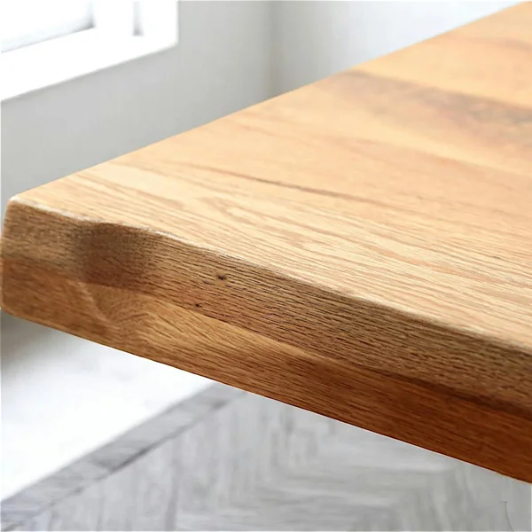 Table extensible chêne huilé bords naturels pied noir fin 220 cm PALERME