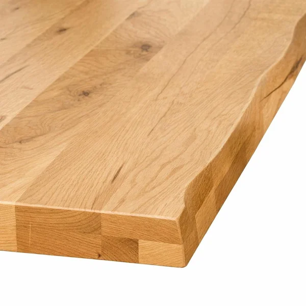 Table extensible chêne huilé bords naturels pieds verre 180 cm PALERME