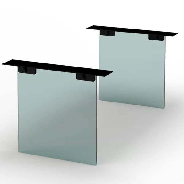 Table extensible chêne huilé bords naturels pieds verre 180 cm PALERME