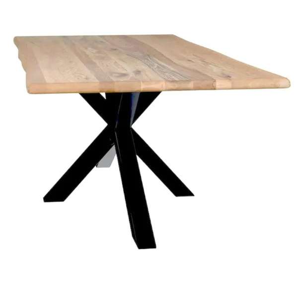 Table extensible en chêne huilé bords naturels 140 cm ETNA