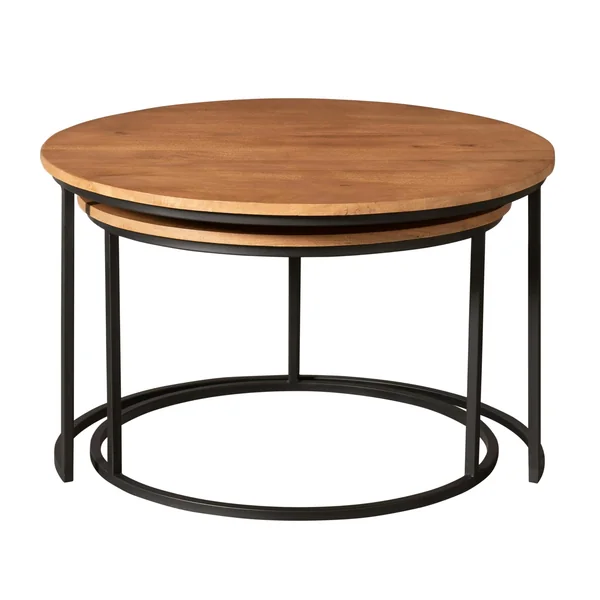 Table gigogne ronde en bois (lot de 2) CORTINA