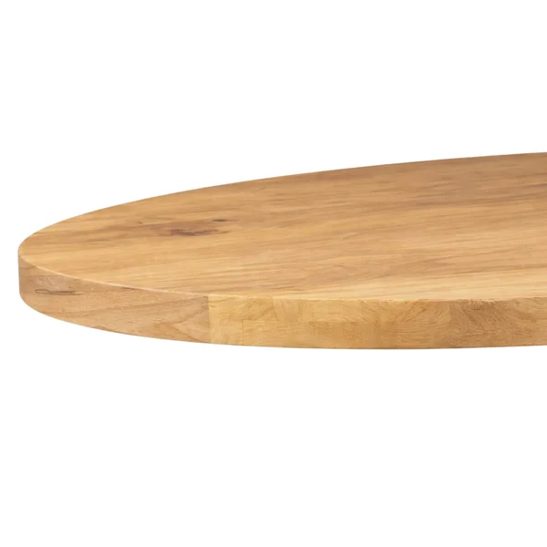 Table ovale bois clair pied croisé métal noir 240 cm RIVANO