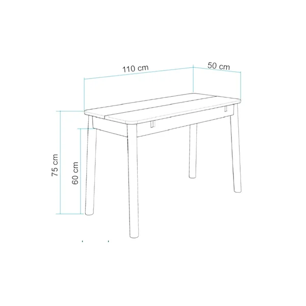 Table pliante cuisine plateau effet bois 50-70 cm ORINA