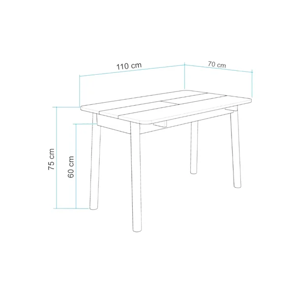Table pliante cuisine plateau effet bois 50-70 cm ORINA