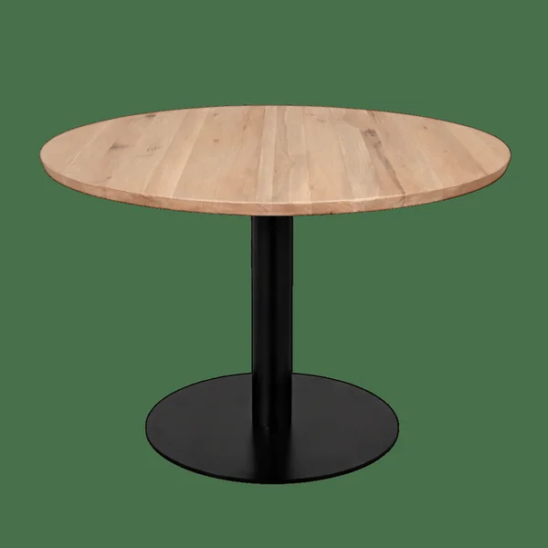 Table ronde chêne blanc pied central droit 110 cm PALERME