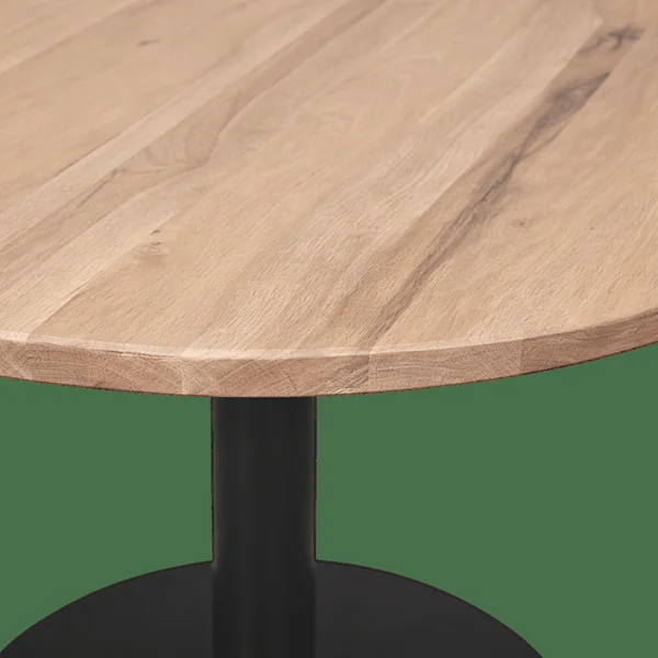 Table ronde chêne blanc pied central droit 110 cm PALERME