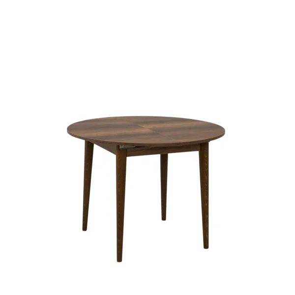 Table ronde extensible effet noyer Ø100-131 cm ORINA