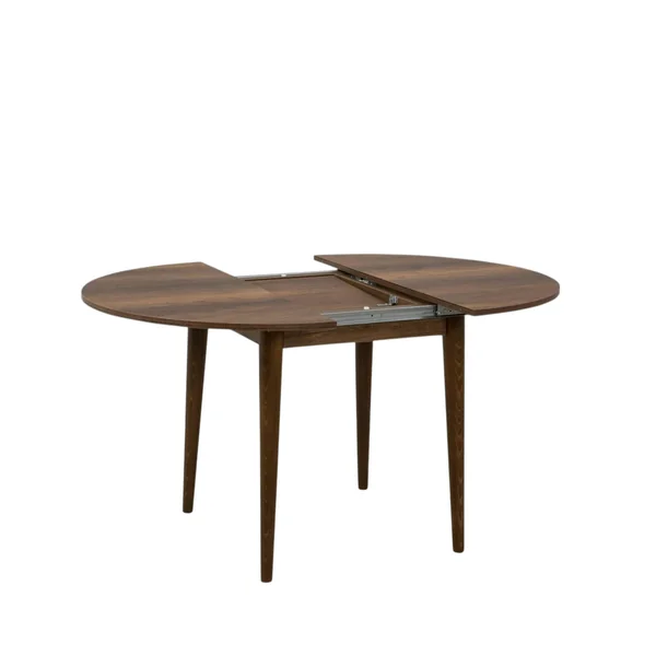 Table ronde extensible effet noyer Ø100-131 cm ORINA