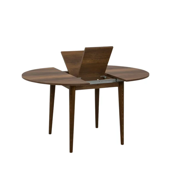 Table ronde extensible effet noyer Ø100-131 cm ORINA