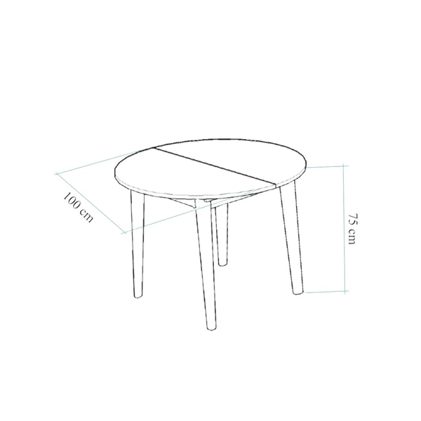 Table ronde extensible effet noyer Ø100-131 cm ORINA