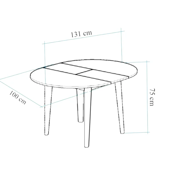 Table ronde extensible effet noyer Ø100-131 cm ORINA