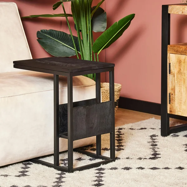 Table salon pour ordinateur en bois noir ALVERA