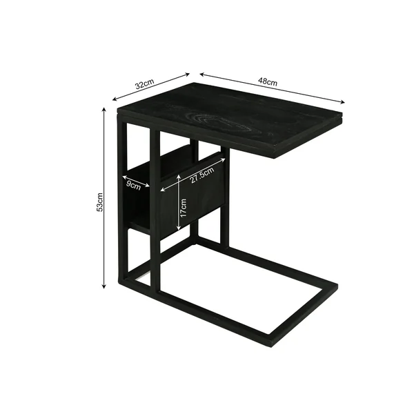 Table salon pour ordinateur en bois noir ALVERA