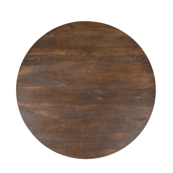 Table à manger bois foncé pied central sculpté Ø150 cm ALMA