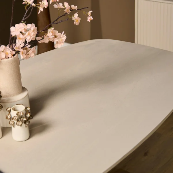 Table à manger bois sable bords arrondis 200 cm CORTINA